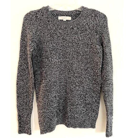 LOFT Size X-Small Sweater‎ Black/White with Buttons on the Cuffs - Picture 1 of 7